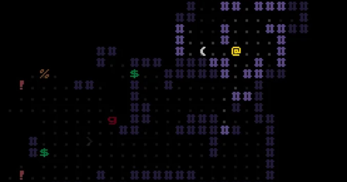 Screenshot of The Amulet of Yandor: Roguelike dungeon crawler with procedural generation. Explore dungeons, fight monsters, collect loot — a browser tribute to Rogue, NetHack, and classic RPG adventures.