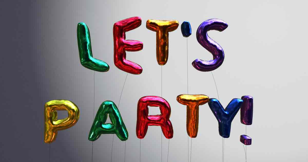 Screenshot of Balloon Party: Balloon simulator! Inflate letters into floating foil balloons you can grab and swat, then save and send to friends and family. It's a party for everyone.