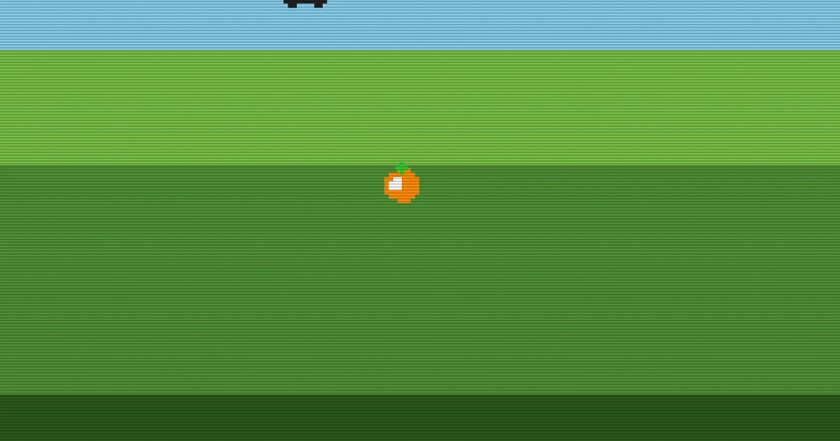 Screenshot of Crow's Cache: Falling-object catching game. Help a crow collect oranges and guard the stash — an arcade catcher with hoarding mechanics and increasing difficulty.