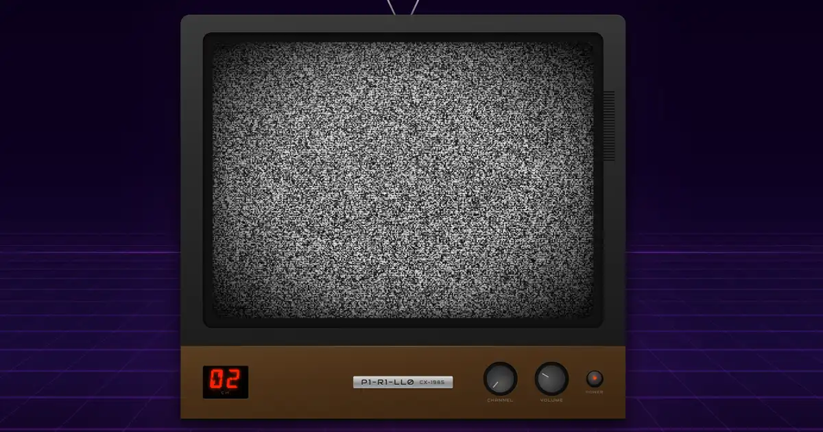 Screenshot of CRT TV: Hyperrealistic CRT television simulator. Flip through 80s channels with real static, clicky knobs, scanlines, and rabbit ears — a tribute to analog TV nostalgia.