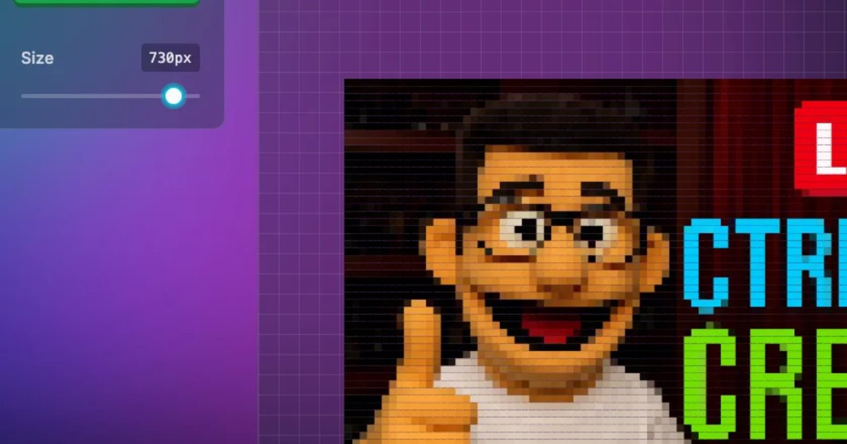 Screenshot of CSS Pixel Art: Image-to-CSS pixel art converter. Transform any photo into pure CSS code without image files — a free tool for web developers and pixel art enthusiasts.