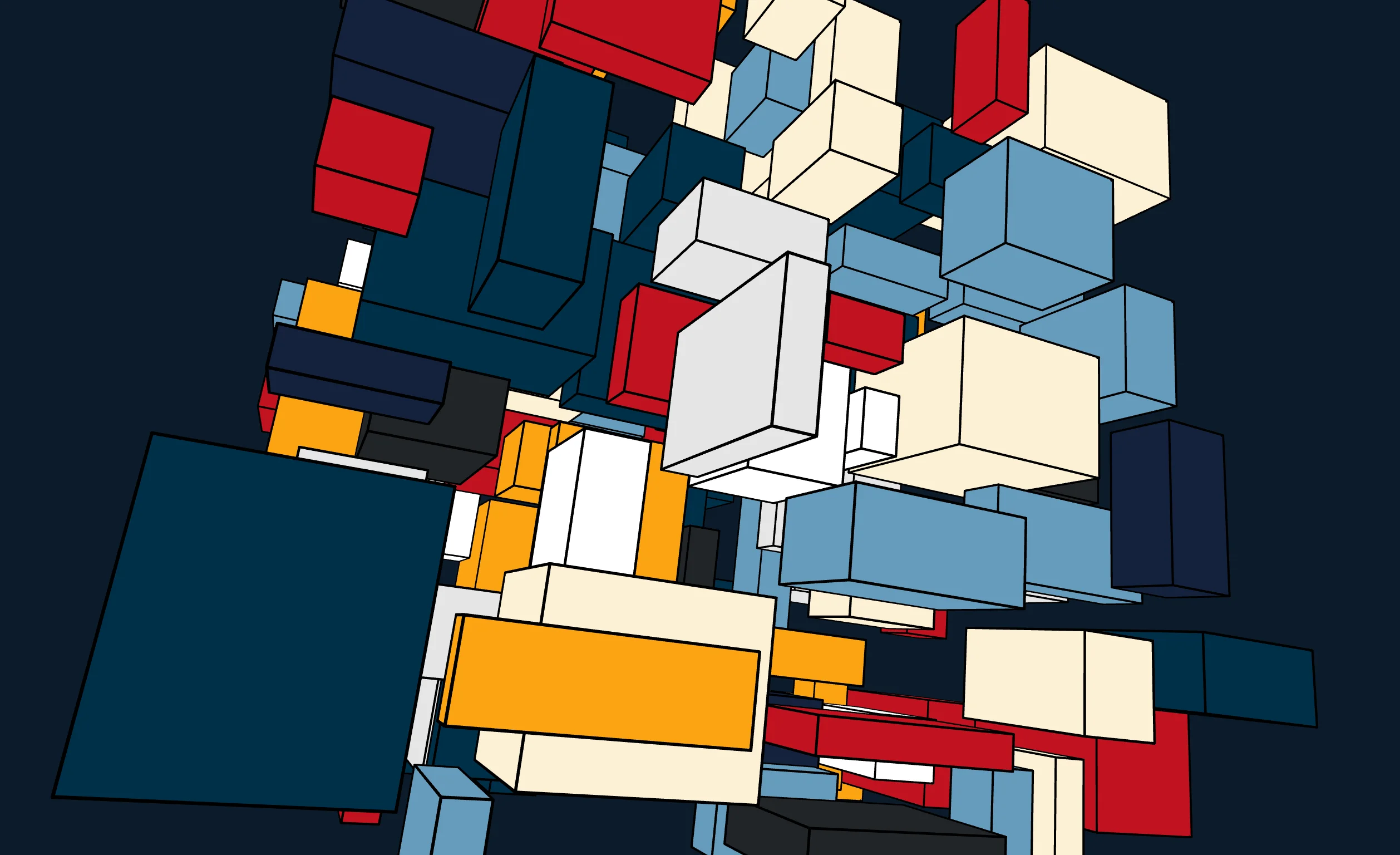 Screenshot of Cube Garden: 3D cube garden generator. Grow geometric landscapes of cubes with interactive controls — a satisfying generative voxel art toy with real-time growth simulation.