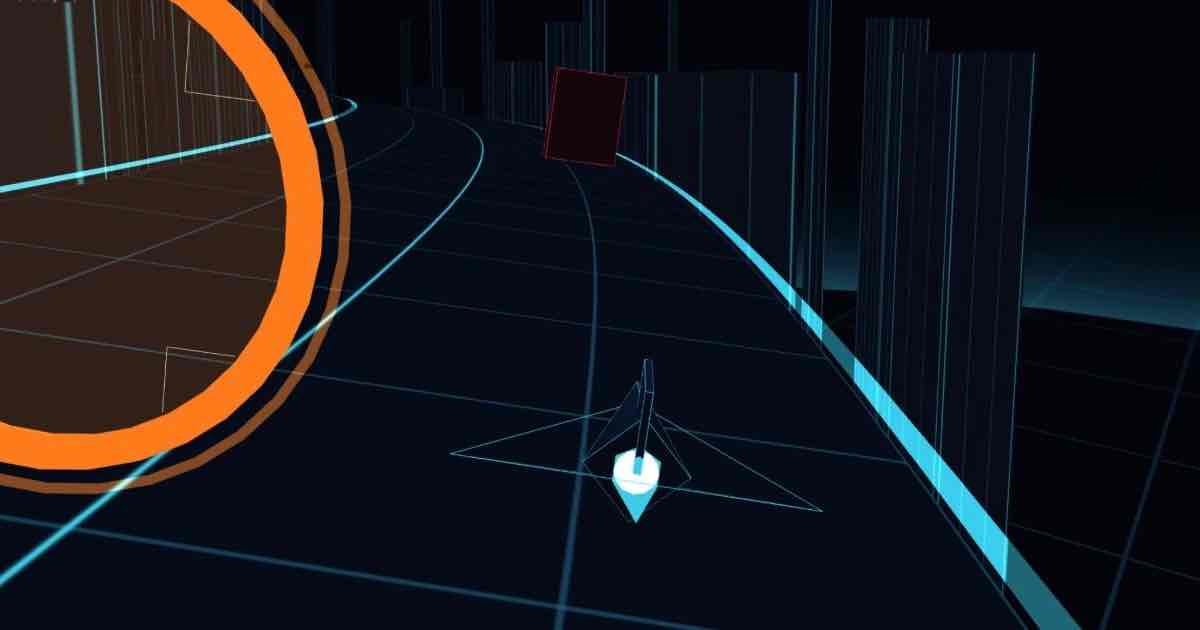 Screenshot of Cyber Horizon: Free 3D neon racer. Hit portal shortcuts, drift for boost, outrun CPU rivals across endless worlds or 1-5 lap circuits. No signup, plays in your browser.