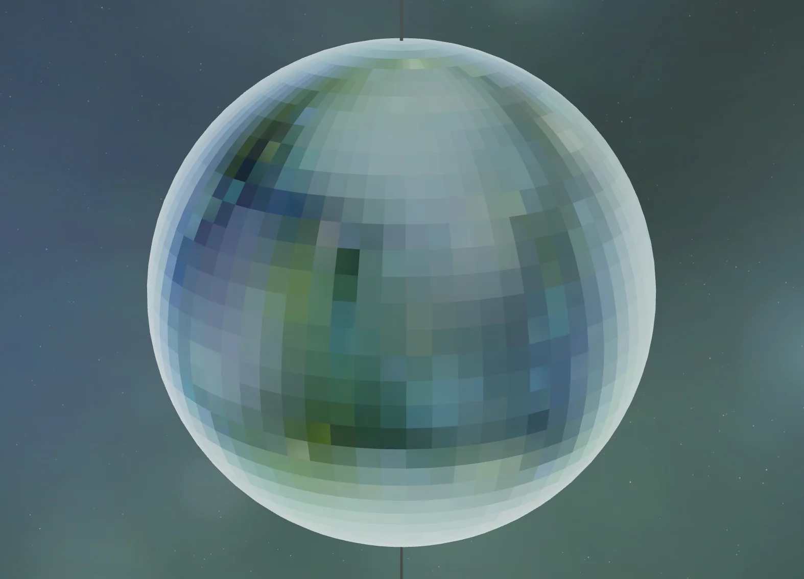 Screenshot of Disco Ball: 3D disco ball simulator with reflective mirrors, dynamic nebulae, and starfields. A spinning mirrored sphere casting light across your screen.