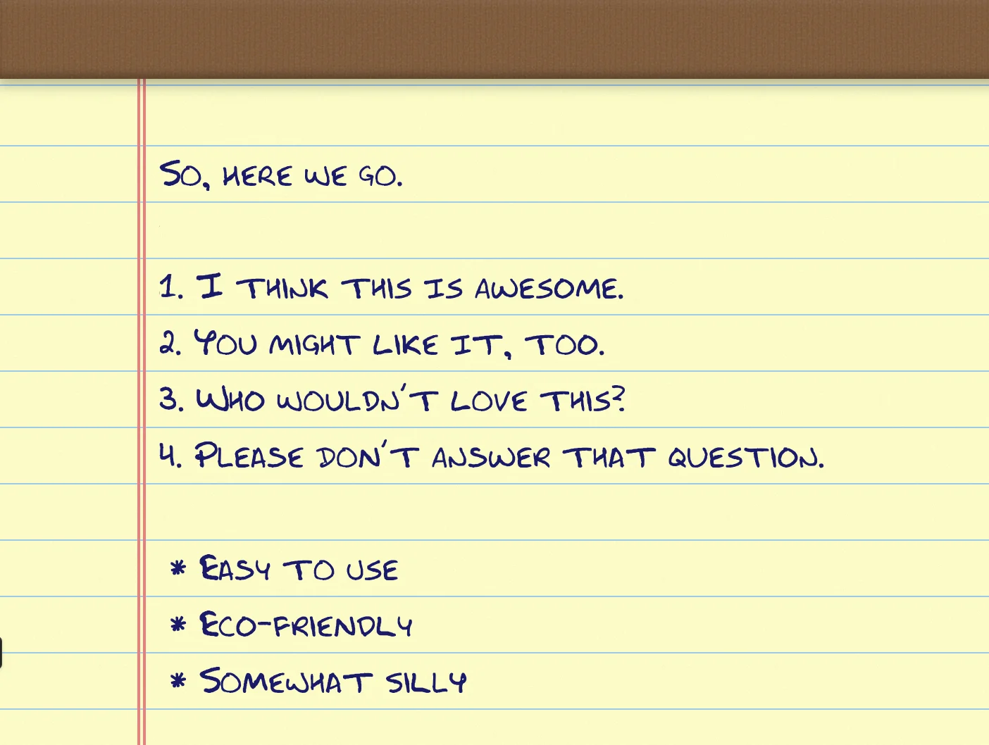 Screenshot of Duly Noted: Digital legal pad note-taking app. Write with analog paper textures and handwriting fonts — a distraction-free notepad, alternative to Simplenote and Standard Notes.