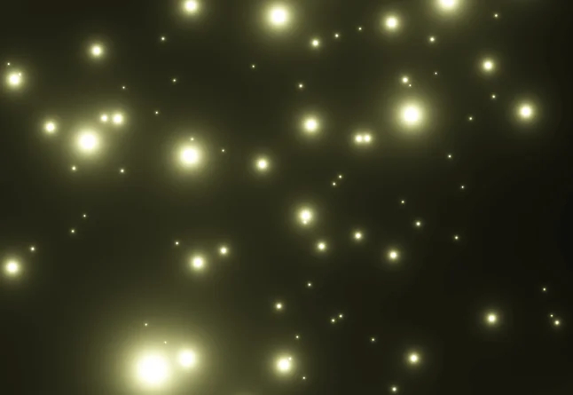 Screenshot of Fireflies: Interactive firefly simulator. Hundreds of glowing insects in a peaceful nighttime scene — a calming bioluminescence visualization with emergent swarm behavior.