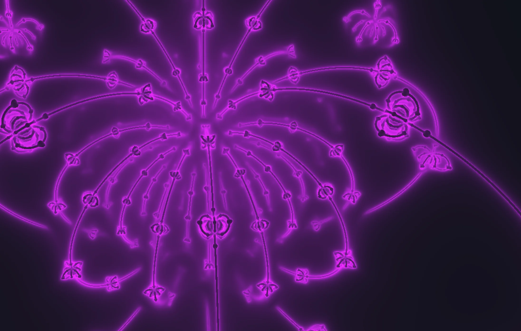 Screenshot of Fractal Flower: Fractal flower pattern generator. Create mathematical floral designs with adjustable parameters — explore L-system and IFS-based botanical generative art.