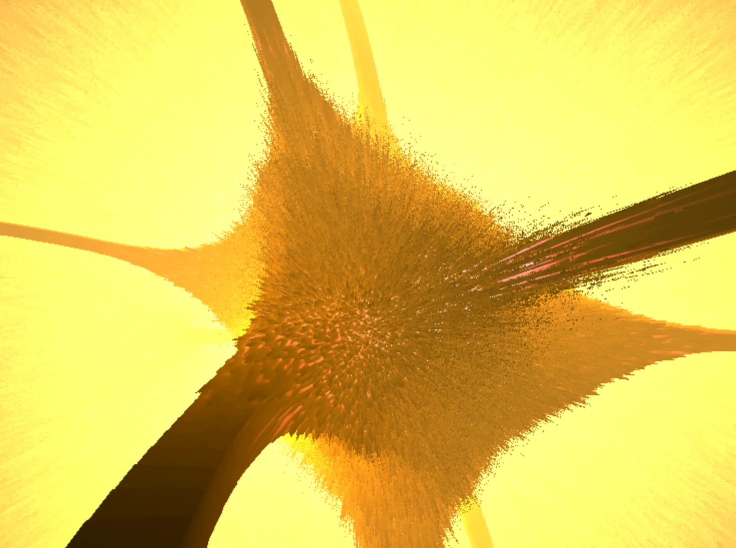 Screenshot of Fuzzy Neuron: Procedural 3D neuron structure generator. Explore branching dendrites and axonal networks — a biological visualization inspired by Cajal's neural drawings.