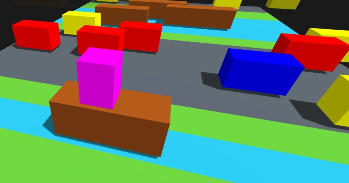 Screenshot of Gridhopper: Endless runner with procedurally generated terrain. Hop across infinite landscapes — an auto-runner inspired by Crossy Road and Canabalt with dynamic world generation.