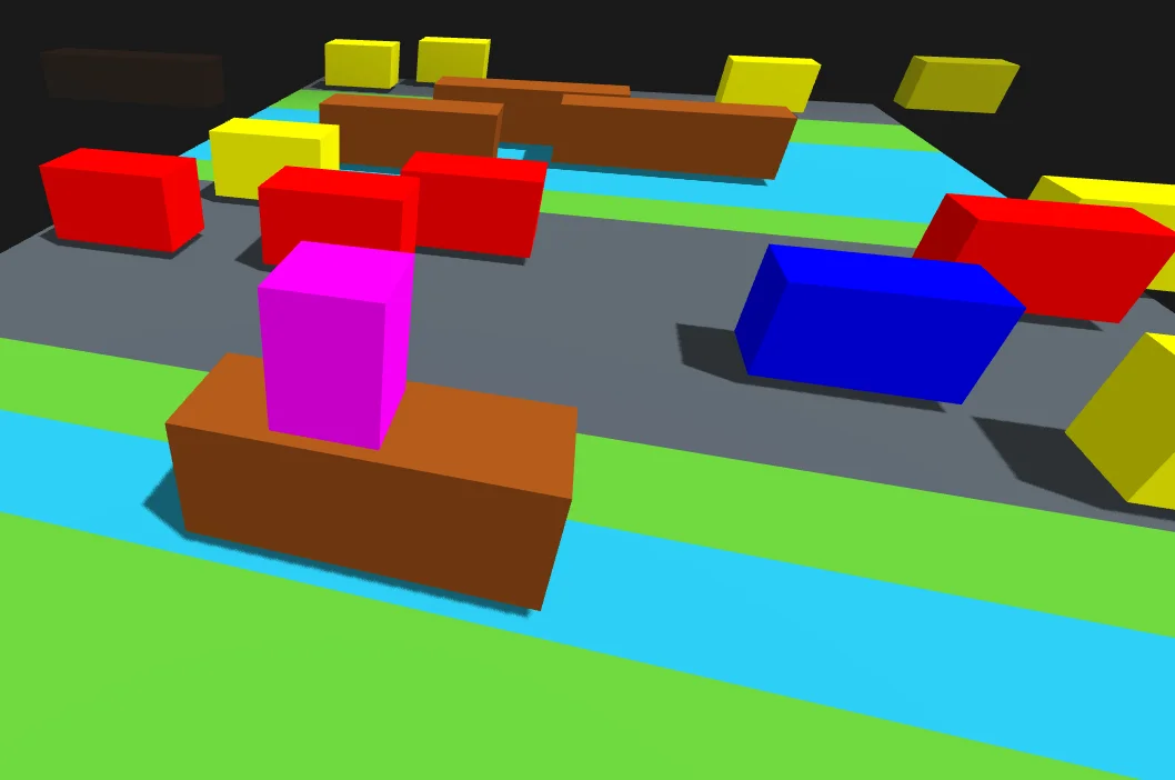 Screenshot of Gridhopper: Endless runner with procedurally generated terrain. Hop across infinite landscapes — an auto-runner inspired by Crossy Road and Canabalt with dynamic world generation.