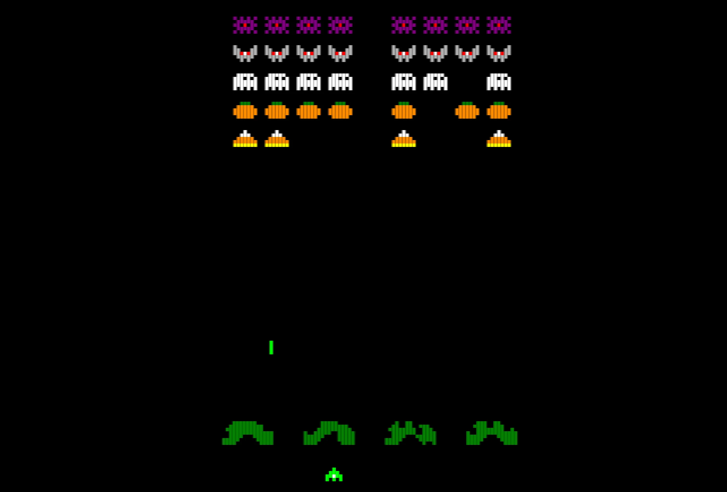 Screenshot of Hallowattack: Halloween-themed Space Invaders with 8-bit sprites. Defeat waves of spooky pixel enemies — a seasonal retro arcade shooter for October.