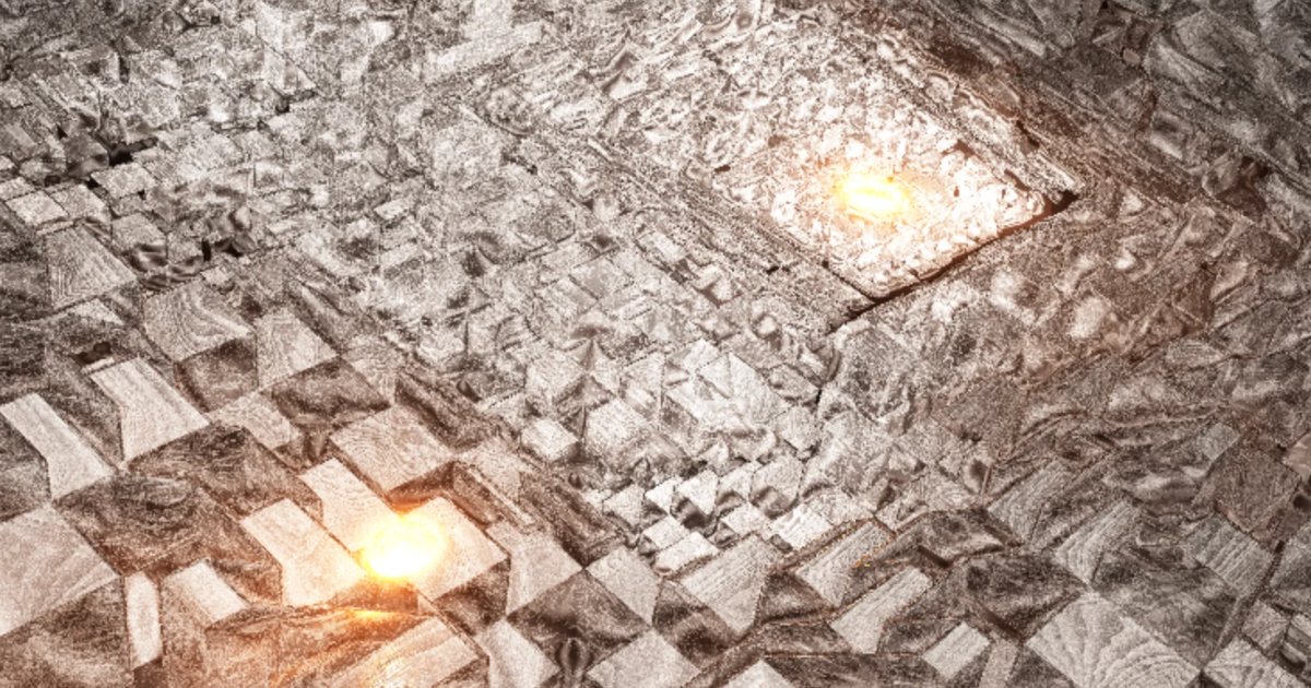 Screenshot of Infinity Cubes: Menger sponge fractal tunnel. Fly through infinite recursive cube structures — a classic fractal geometry visualization with mesmerizing depth.