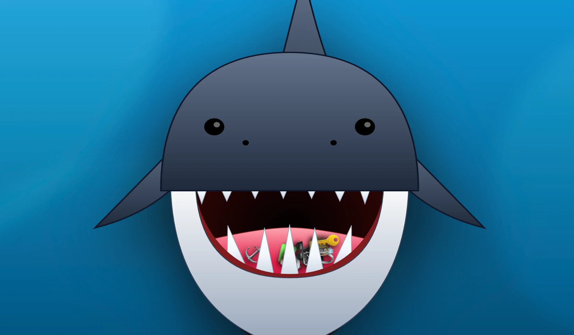 Screenshot of Jaws: Speed-sorting arcade game — clear junk before the jaws snap shut. A frantic precision challenge with a ticking clock and snap-trap mechanics.