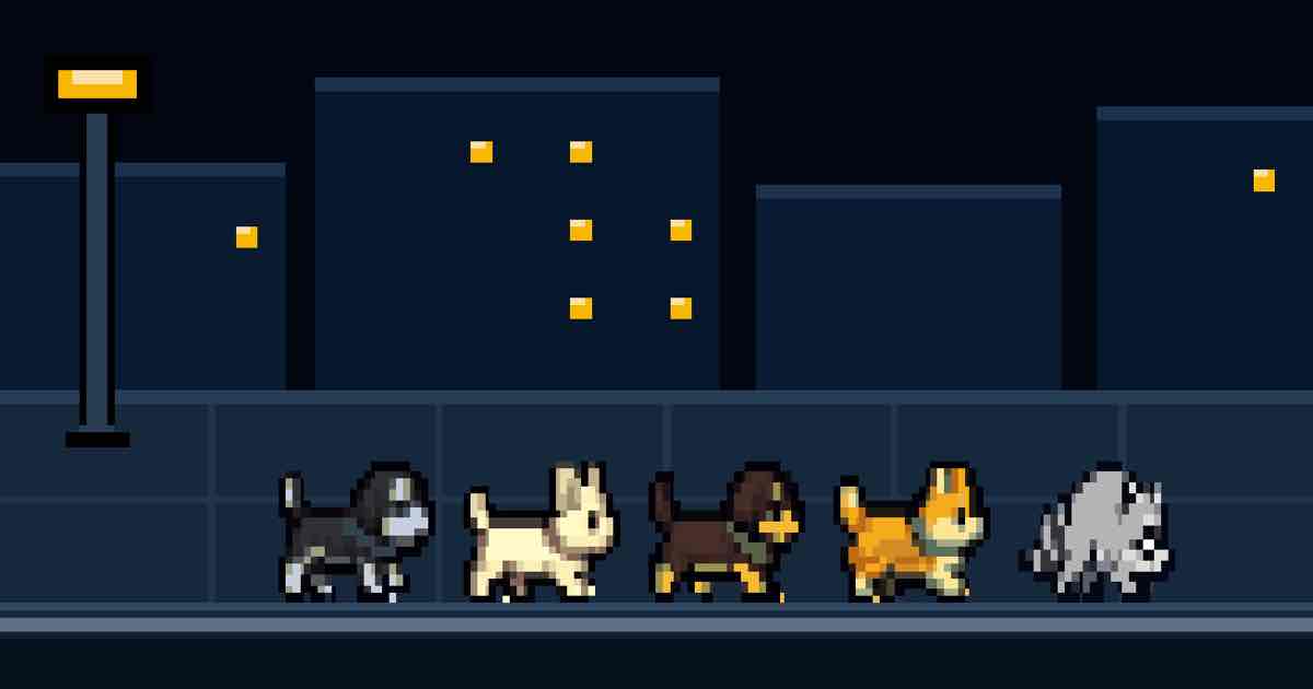 Screenshot of Raccoon Run: Jimothy Night! Free browser maze game starring Jimothy, Seattle's viral short-spined raccoon. Clear every scrap, roll for speed, outrun dogs. Definitely not PAC-MAN.