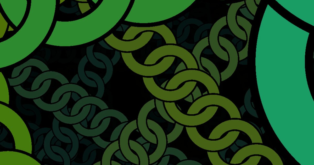 Screenshot of Linky Dinks: Infinite chain link world simulator. Explore a metallic lattice with real-time navigation — a procedural material study in interlocking geometry.