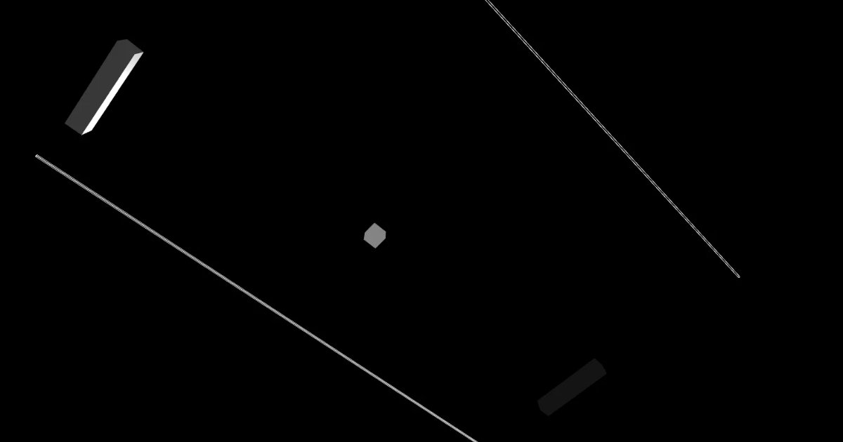 Screenshot of Piddaddle: Pong with a rotating board — the paddle game reinvented. A unique twist on classic Pong and Breakout mechanics with reflex-testing rotation physics.