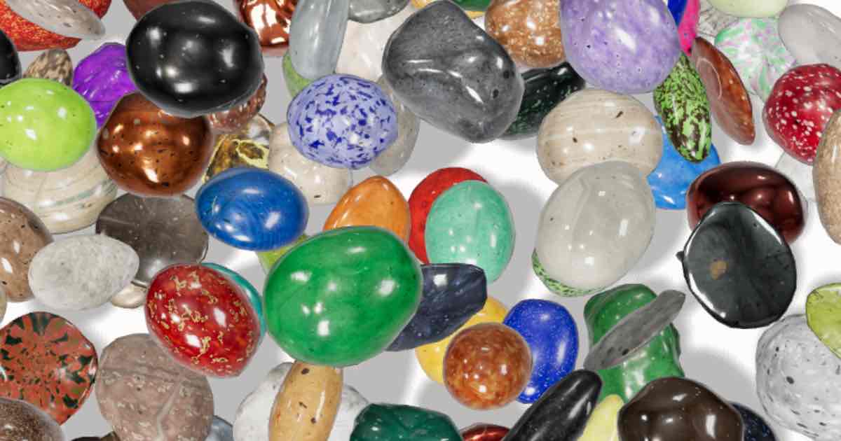 Screenshot of Rock Collector: A virtual rock collection you can handle: tumble, stack and study 286 minerals, rocks, gems, fossils and meteorites with real hardness, streak and luster.