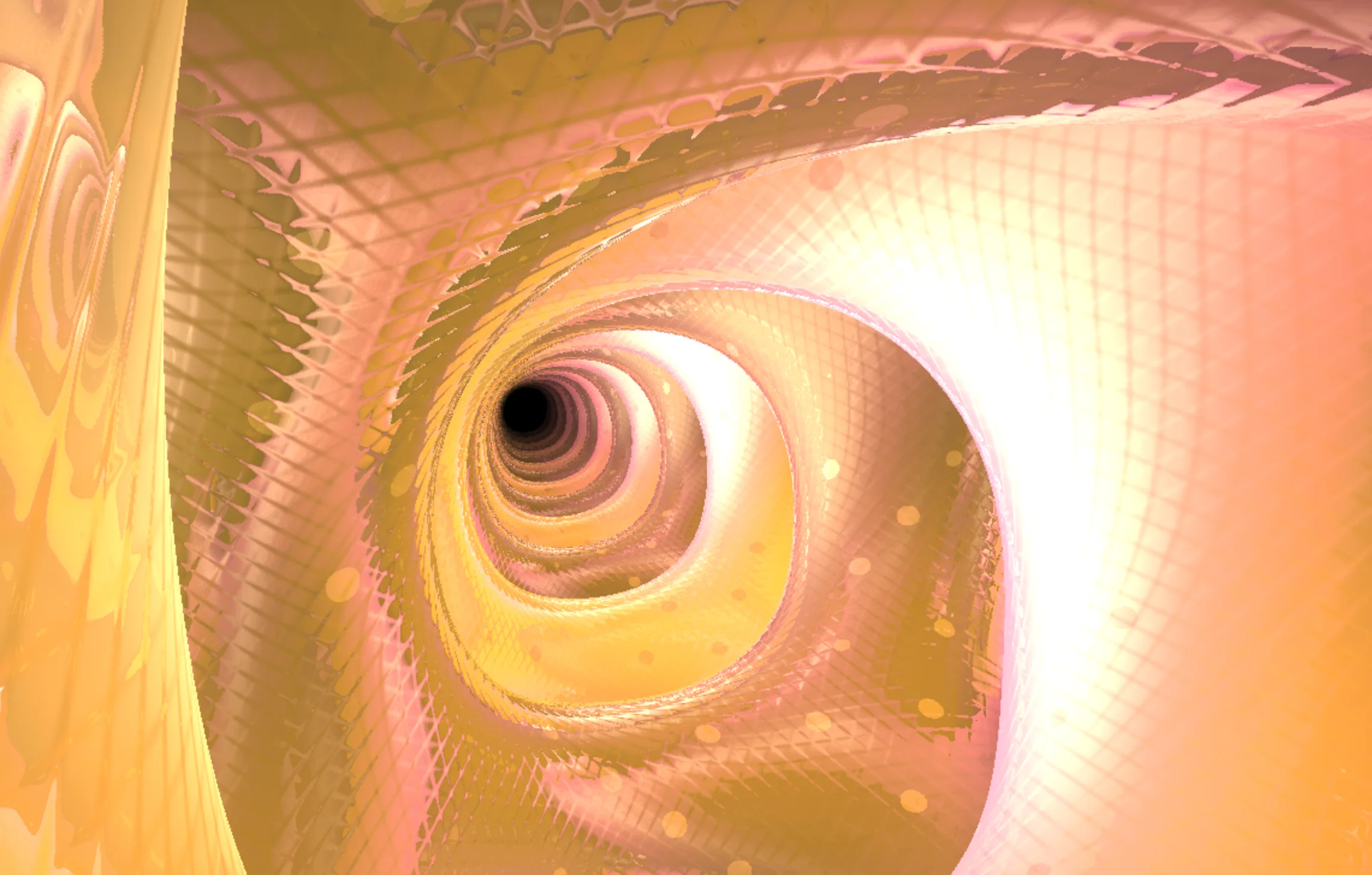 Screenshot of Snakespin: Raymarching 3D sculpture generator. Create and save mathematical art with customizable parameters — a free alternative to ShaderToy for generative 3D form exploration.