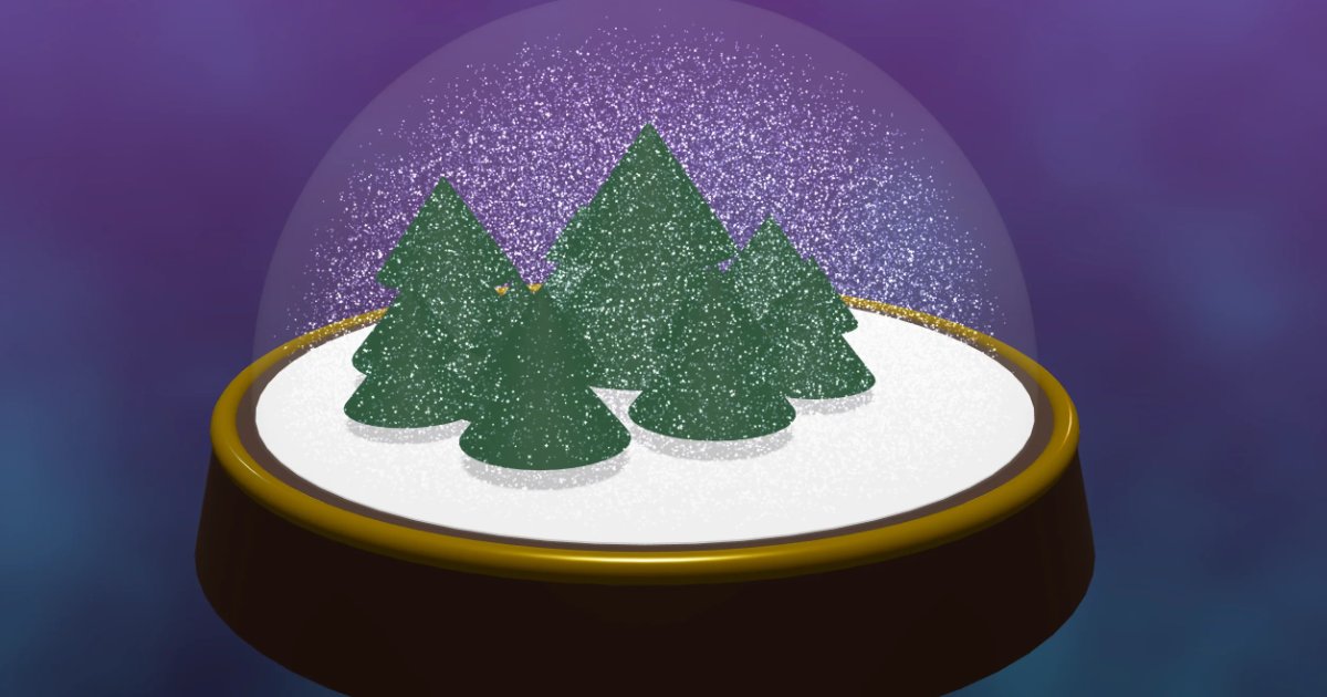 Screenshot of Snow Globe: 3D snow globe simulator with fluid physics. Shake and watch realistic snowfall swirl — a calming interactive holiday toy with particle dynamics.