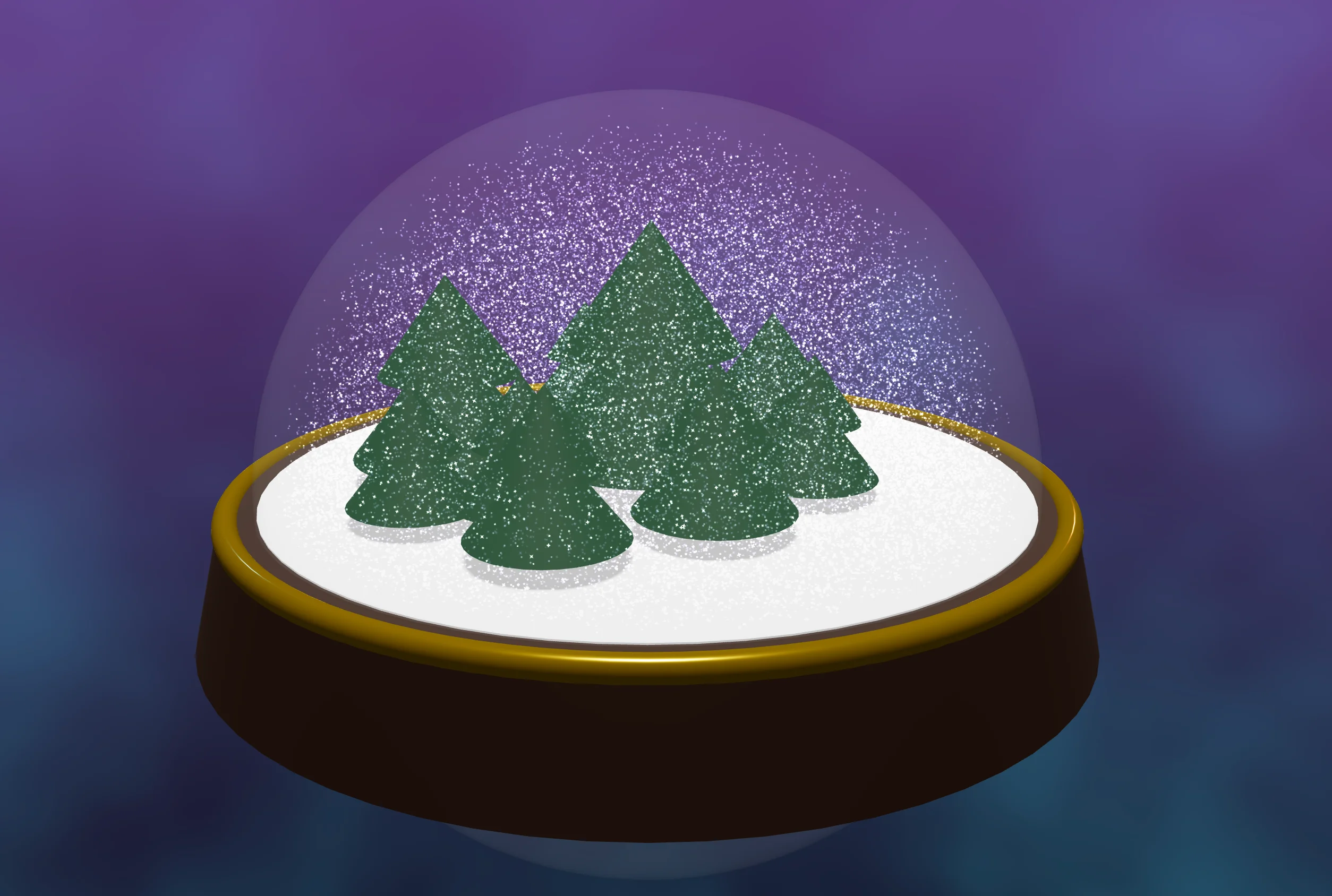 Screenshot of Snow Globe: 3D snow globe simulator with fluid physics. Shake and watch realistic snowfall swirl — a calming interactive holiday toy with particle dynamics.