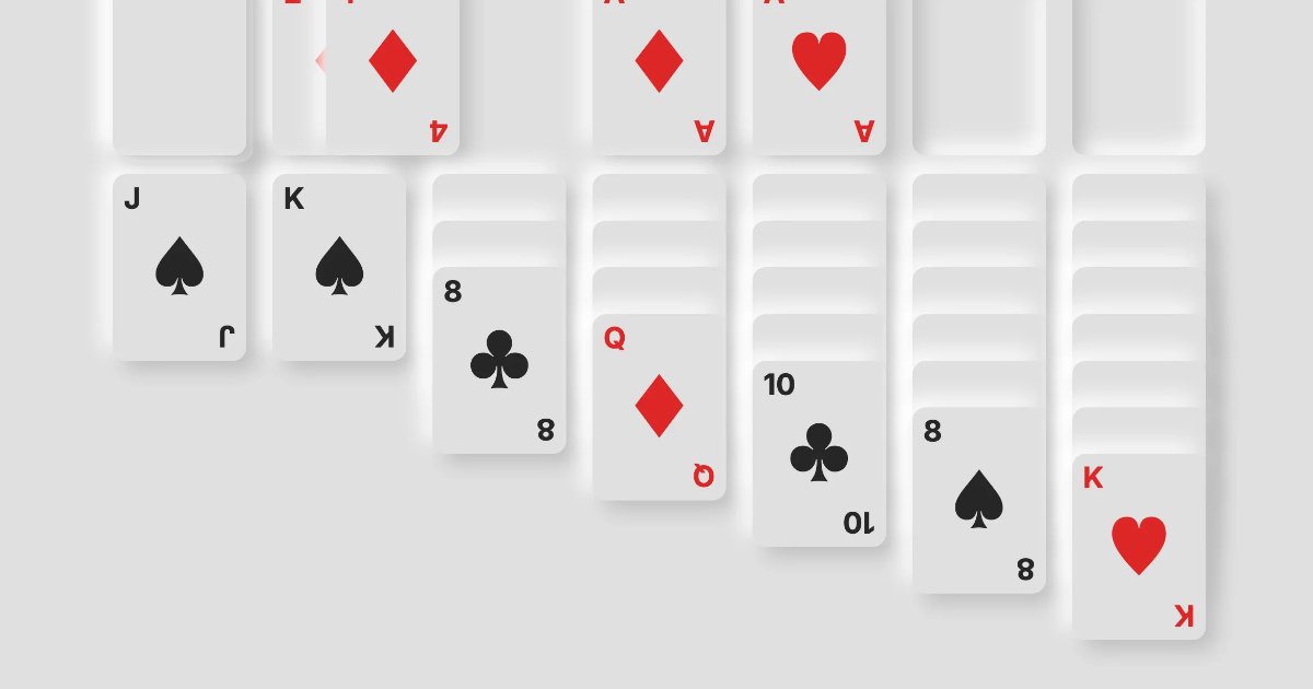 Screenshot of Solitary Solitaire: Klondike solitaire with undo, auto-complete, and win detection. Clean card game for desktop and mobile — a lightweight alternative to Microsoft Solitaire Collection.
