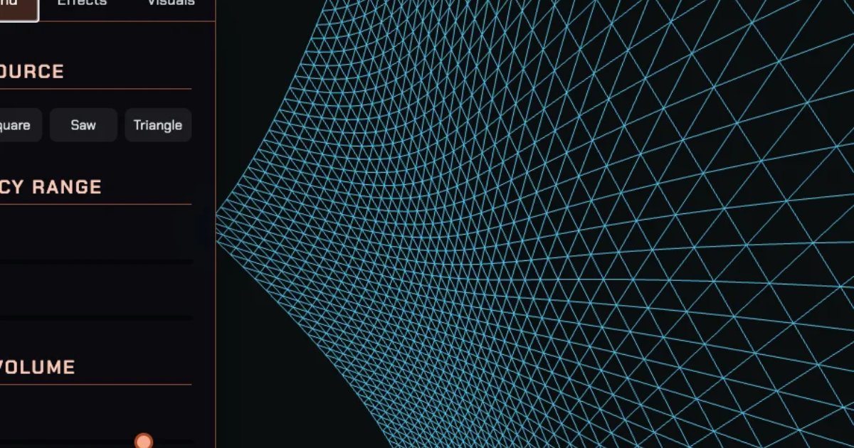 Screenshot of Theremin: Theremin simulator. Create haunting melodies by moving your mouse or finger — a digital recreation of the classic electronic instrument invented by Léon Theremin.