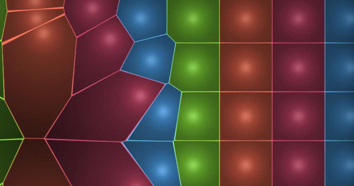 Screenshot of Voronoi Vale: Interactive Voronoi tessellation generator. Satisfying jiggly mathematical patterns — a real-time Voronoi diagram tool for computational geometry exploration.