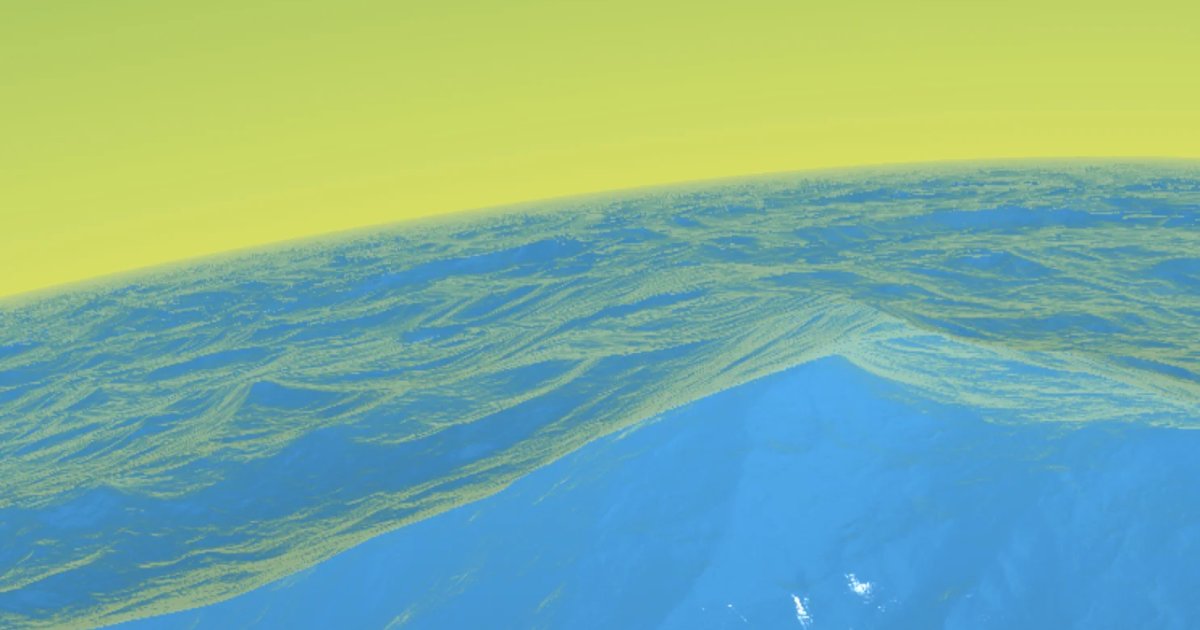 Screenshot of Water Planet: 3D ocean world explorer. Navigate a water planet with procedural waves and atmospheric effects — an immersive planetary environment with FFT water simulation.