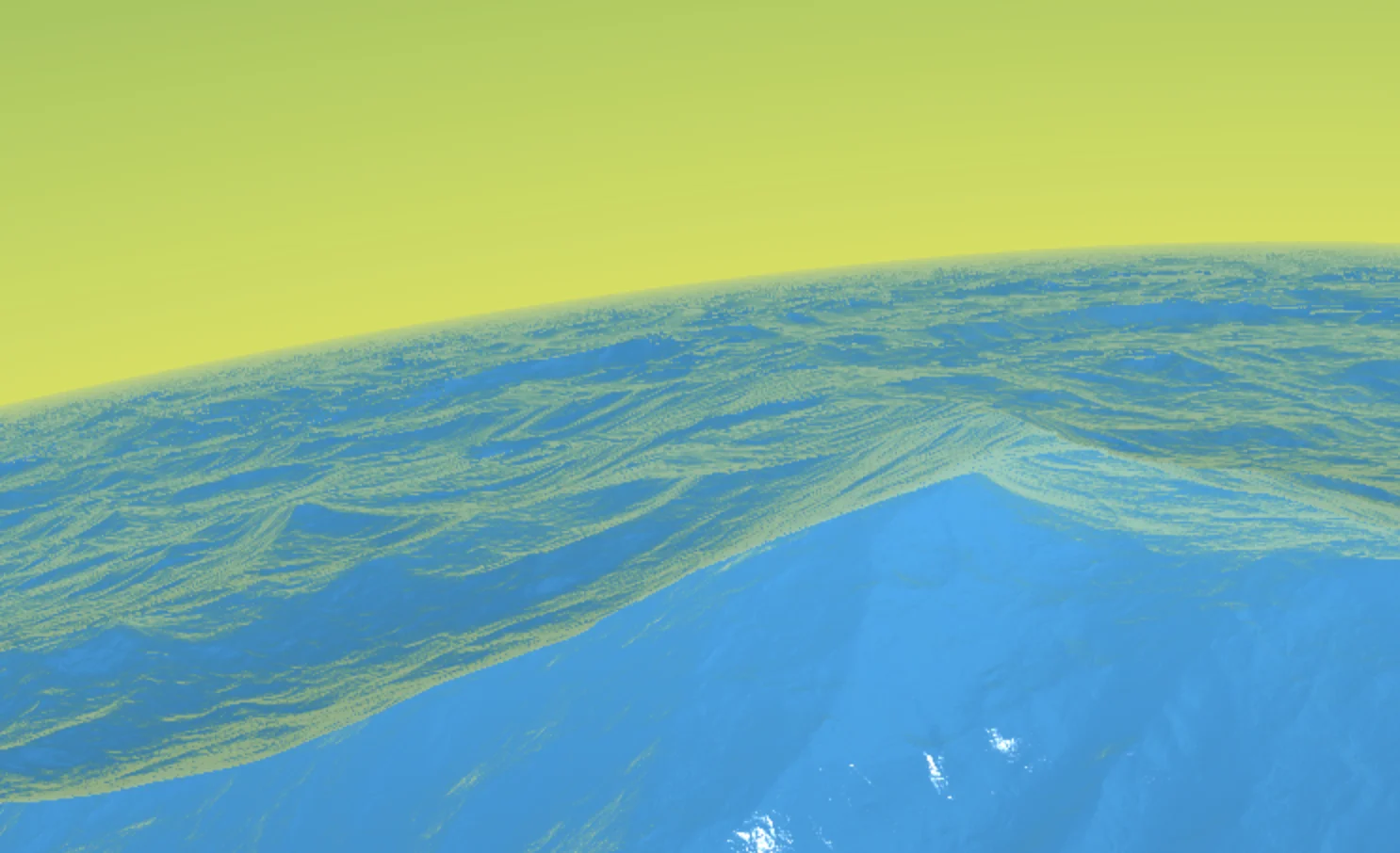 Screenshot of Water Planet: 3D ocean world explorer. Navigate a water planet with procedural waves and atmospheric effects — an immersive planetary environment with FFT water simulation.