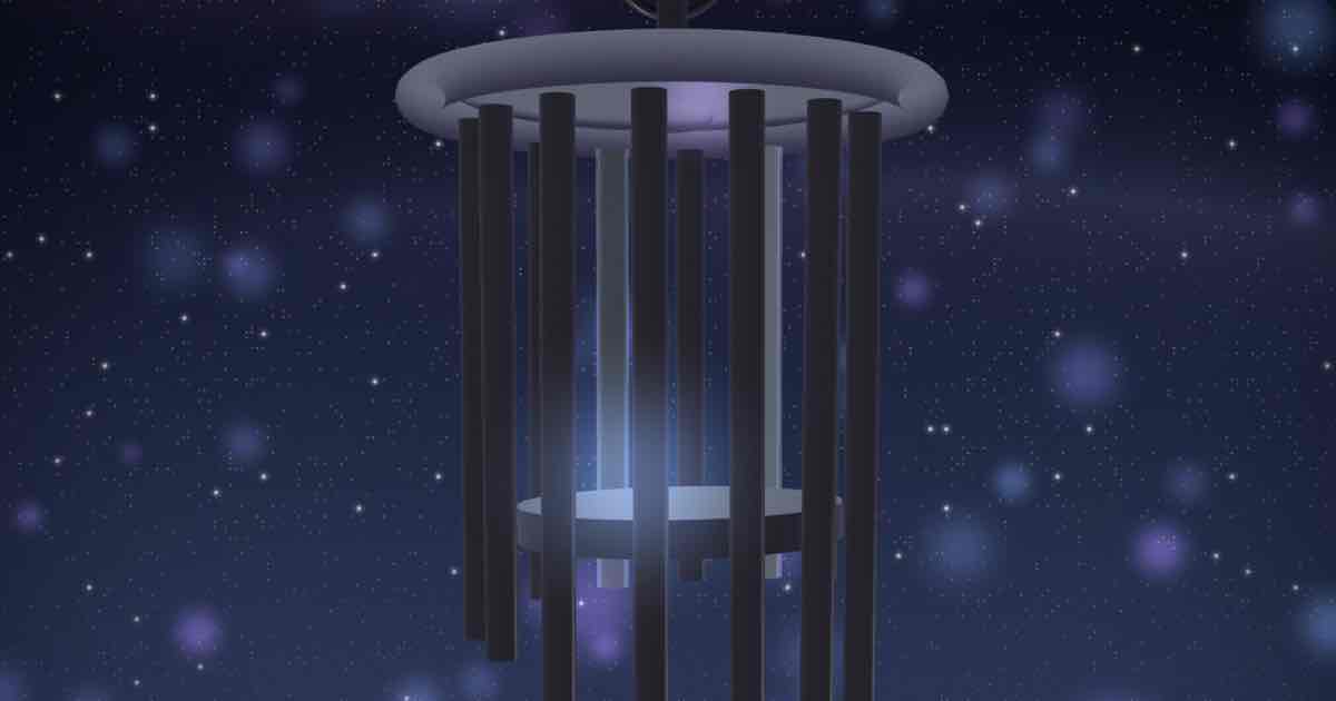 Screenshot of Windchimes: Interactive wind chime instrument with 55 musical scales, breeze physics, and Web Audio synthesis. Tune, play, and record ambient wind chime soundscapes.